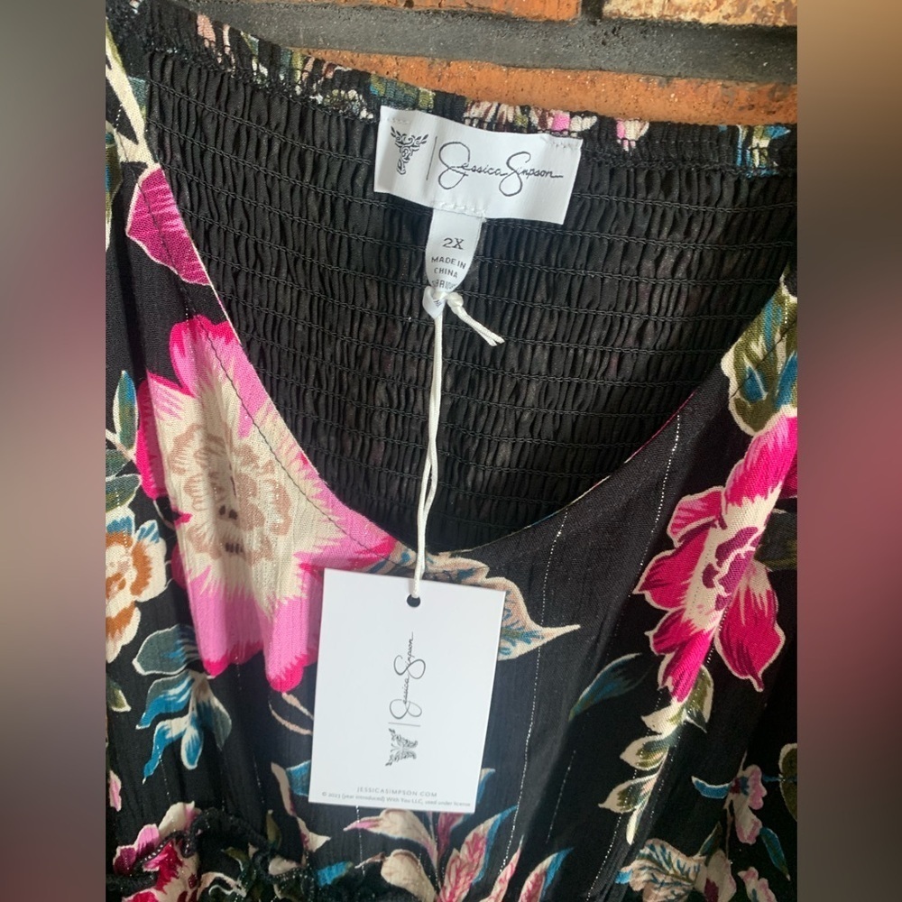 Jessica Simpson Black and Pink Floral Dress - Picture 3 of 4